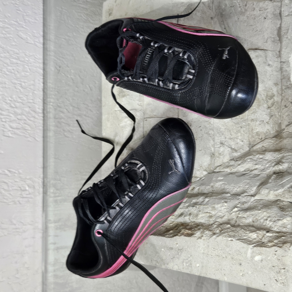 Puma Black and Pink Low-Top Sneakers